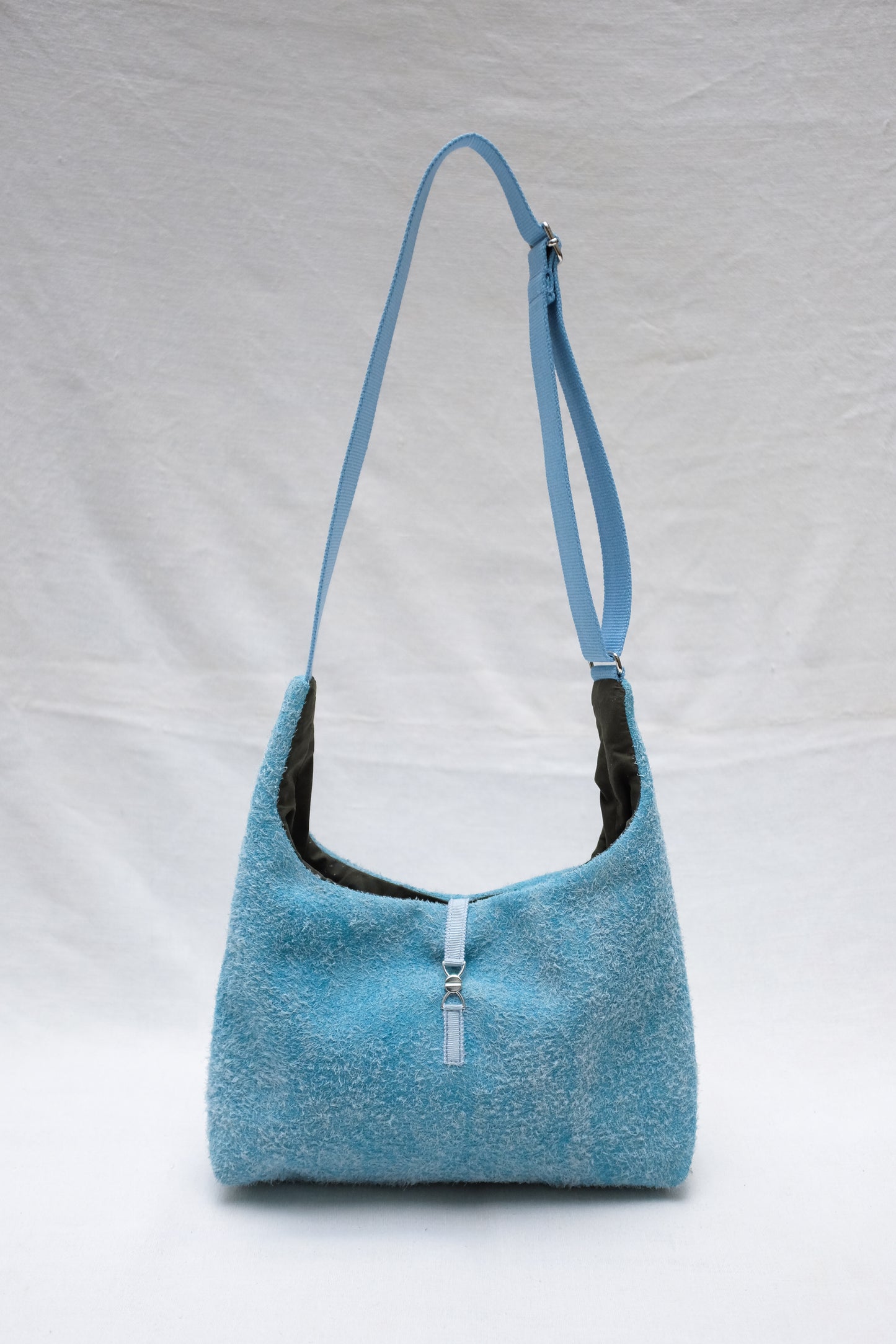 Mini cuir retourné bleu