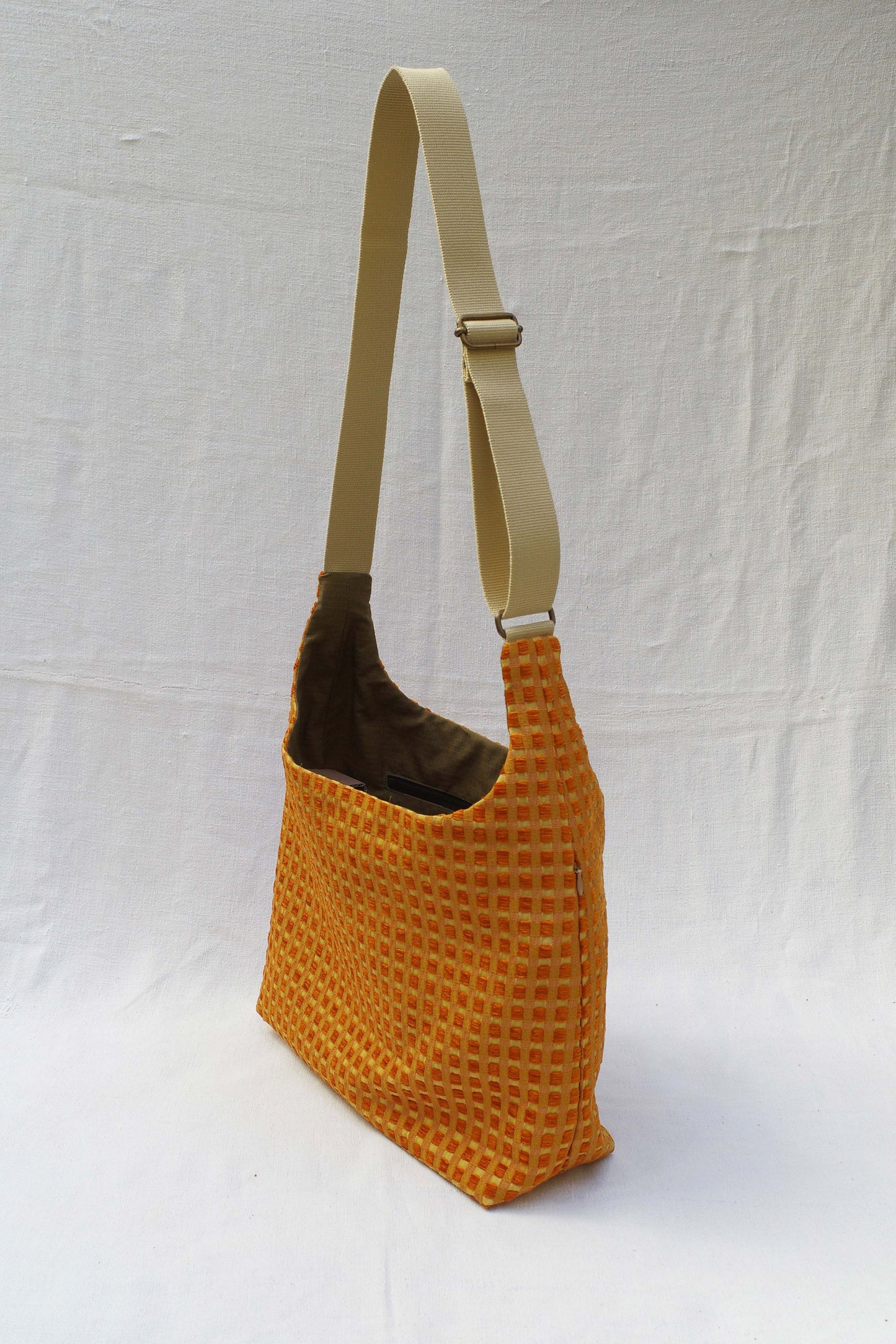Toile carreaux orange