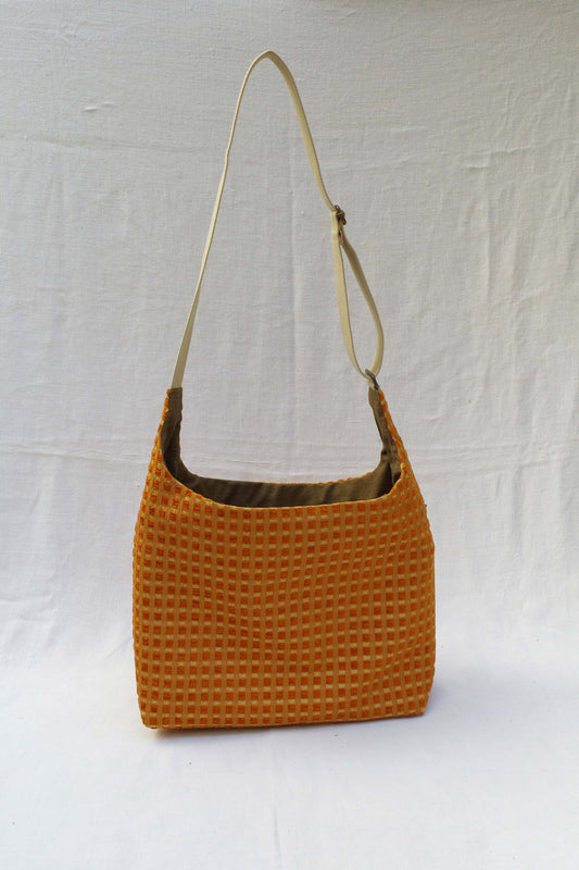 Toile carreaux orange